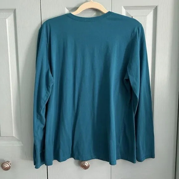 Tek Gear Womens Y2K Teal Graphic Long Sleeve T-Shirt XL - Picture 7 of 8